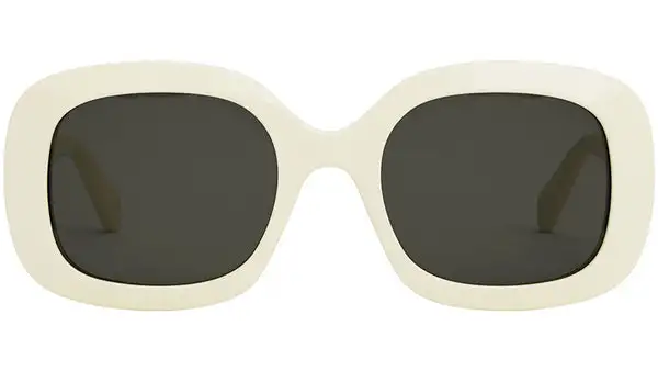 Triomphe Solid Ivory Square Sunglasses